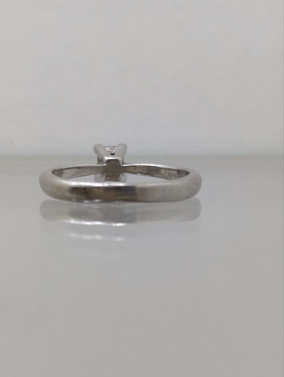 Stunning Platinum Princess Cut Solitaire Diamond Ring - 0.36ct, Size K, Birmingham Hallmark