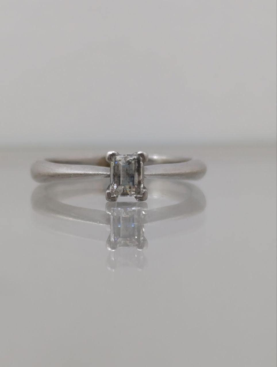 Stunning Platinum Princess Cut Solitaire Diamond Ring - 0.36ct, Size K, Birmingham Hallmark