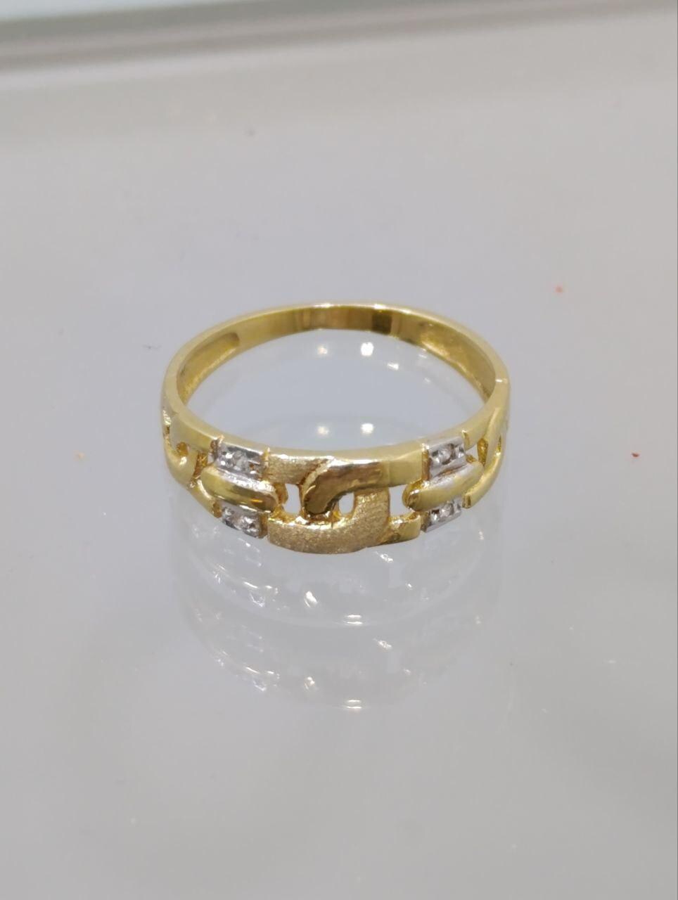 Vintage Diamond Point Set Twist Ring - 18ct Yellow Gold, Size L, Delicate Diamonds