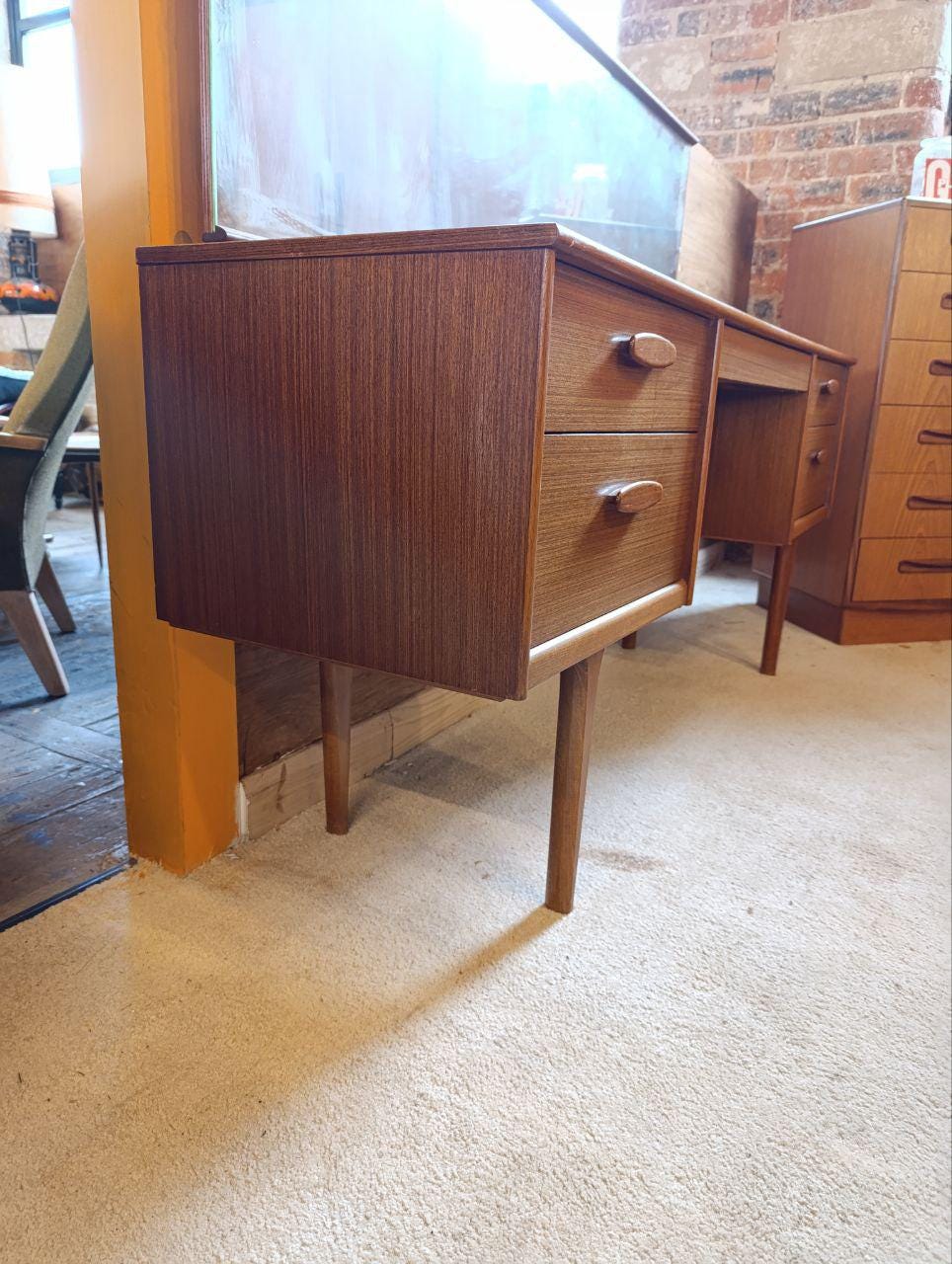 1960s Teak Dressing Table by Austinsuite - Four Drawers, Secret Compartment, Detachable Mirror