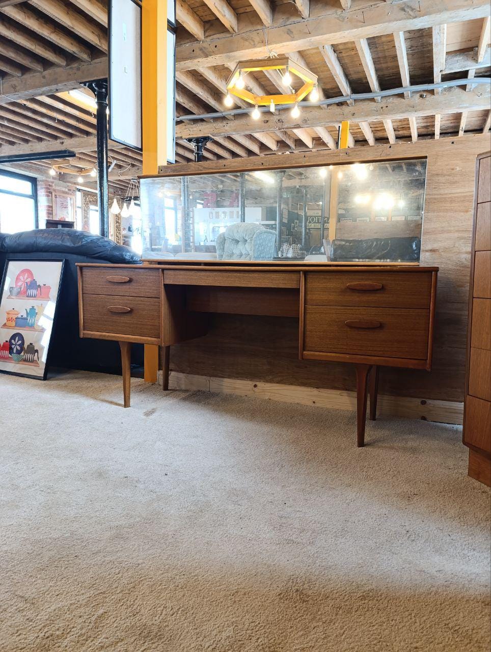 1960s Teak Dressing Table by Austinsuite - Four Drawers, Secret Compartment, Detachable Mirror