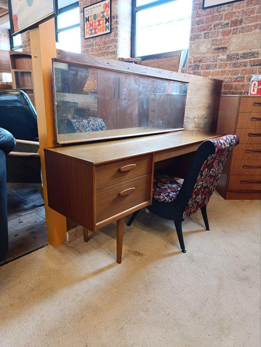 1960s Teak Dressing Table by Austinsuite - Four Drawers, Secret Compartment, Detachable Mirror