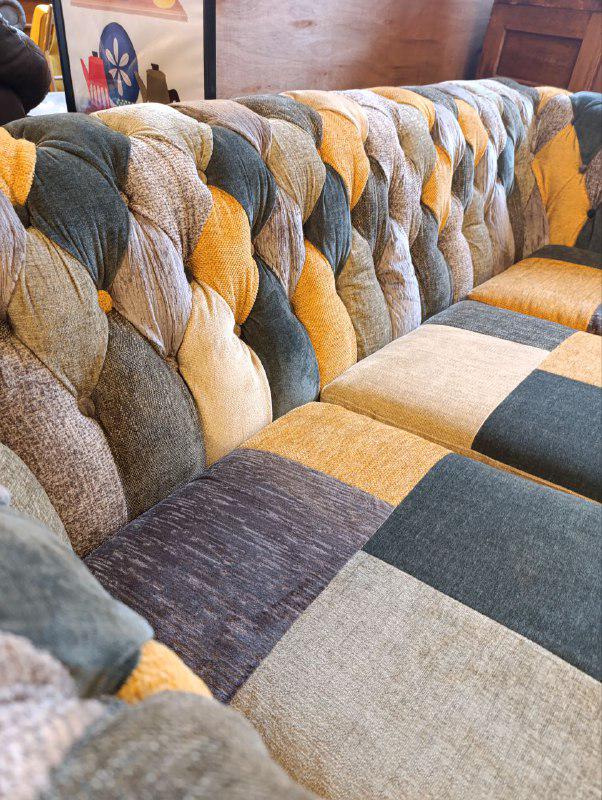 Vintage Chesterfield Harlequin Sofa - New Patchwork Upholstery