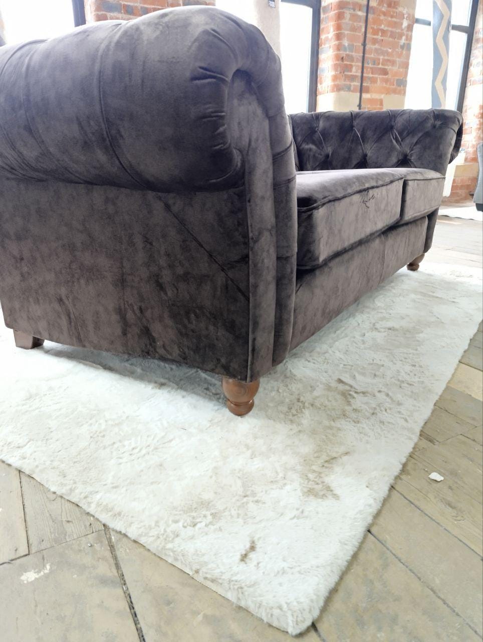 Luxurious Chesterfield Sofa with New Velvet Upholstery