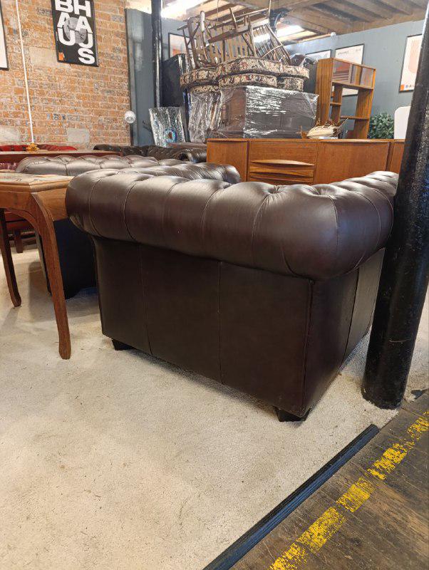 Chesterfield Club Chair in Maroon - Victorian Inspired - Oak Legs