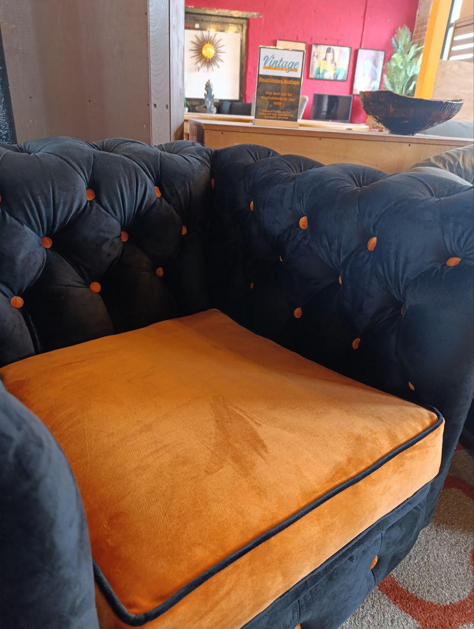 Vintage Chesterfield Sofa and Club Chairs - New Retro Upholstery