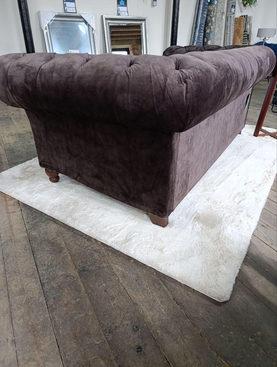 Luxurious Chesterfield Sofa with New Velvet Upholstery