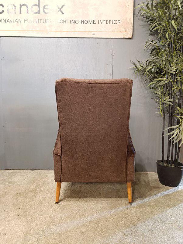 Vintage Mid-Century Armchair - Carlo de Carli Style - New Brown Fabric (Pair Available)