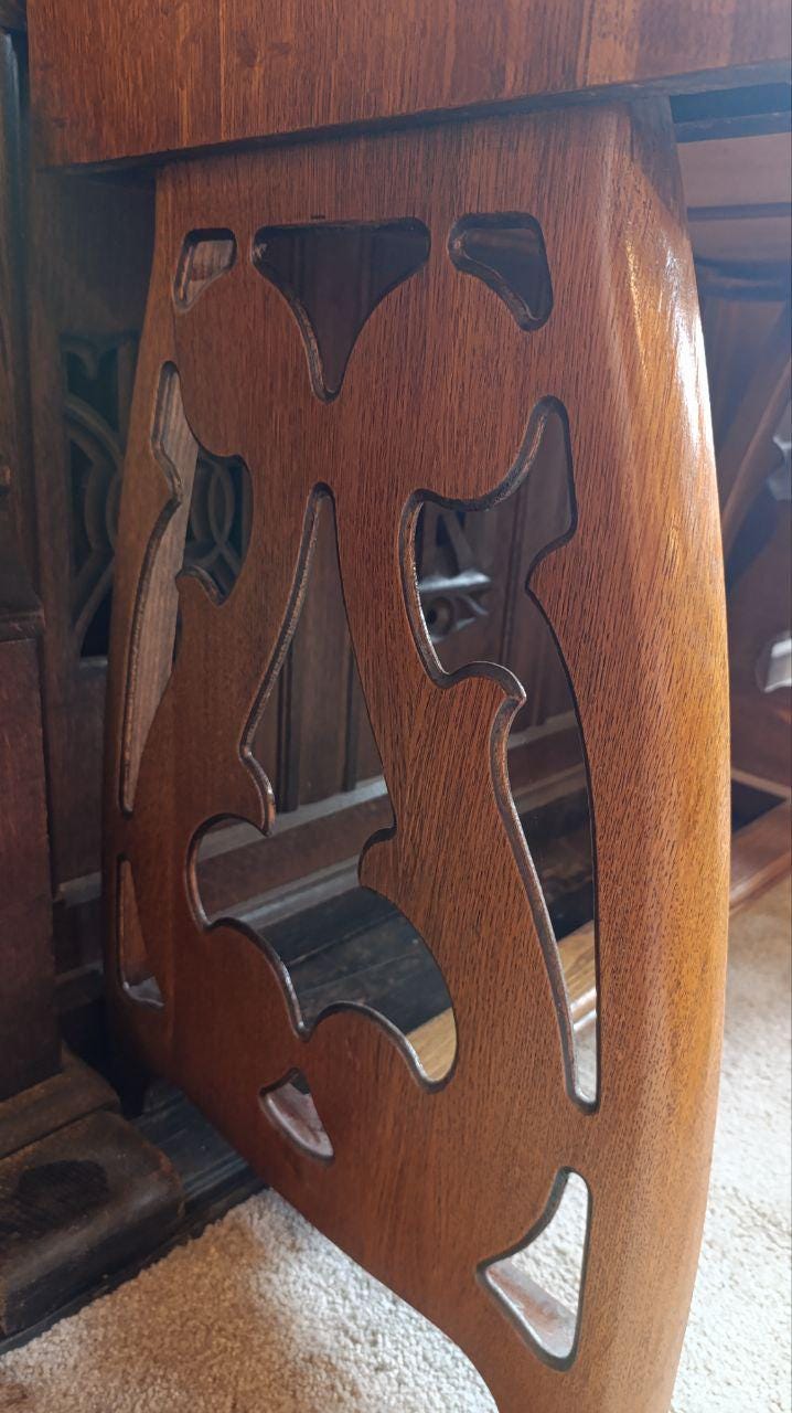 Arts & Crafts Revival Oak Veneered Console Table