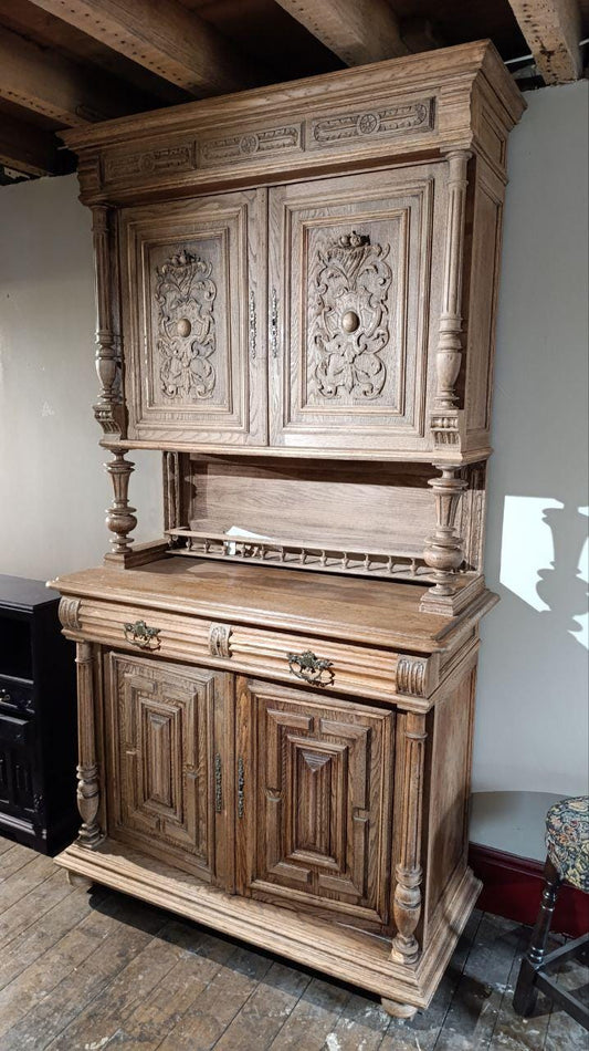 Exceptional Antique French Henri II Oak Buffet à Deux Corps – Late 19th Century