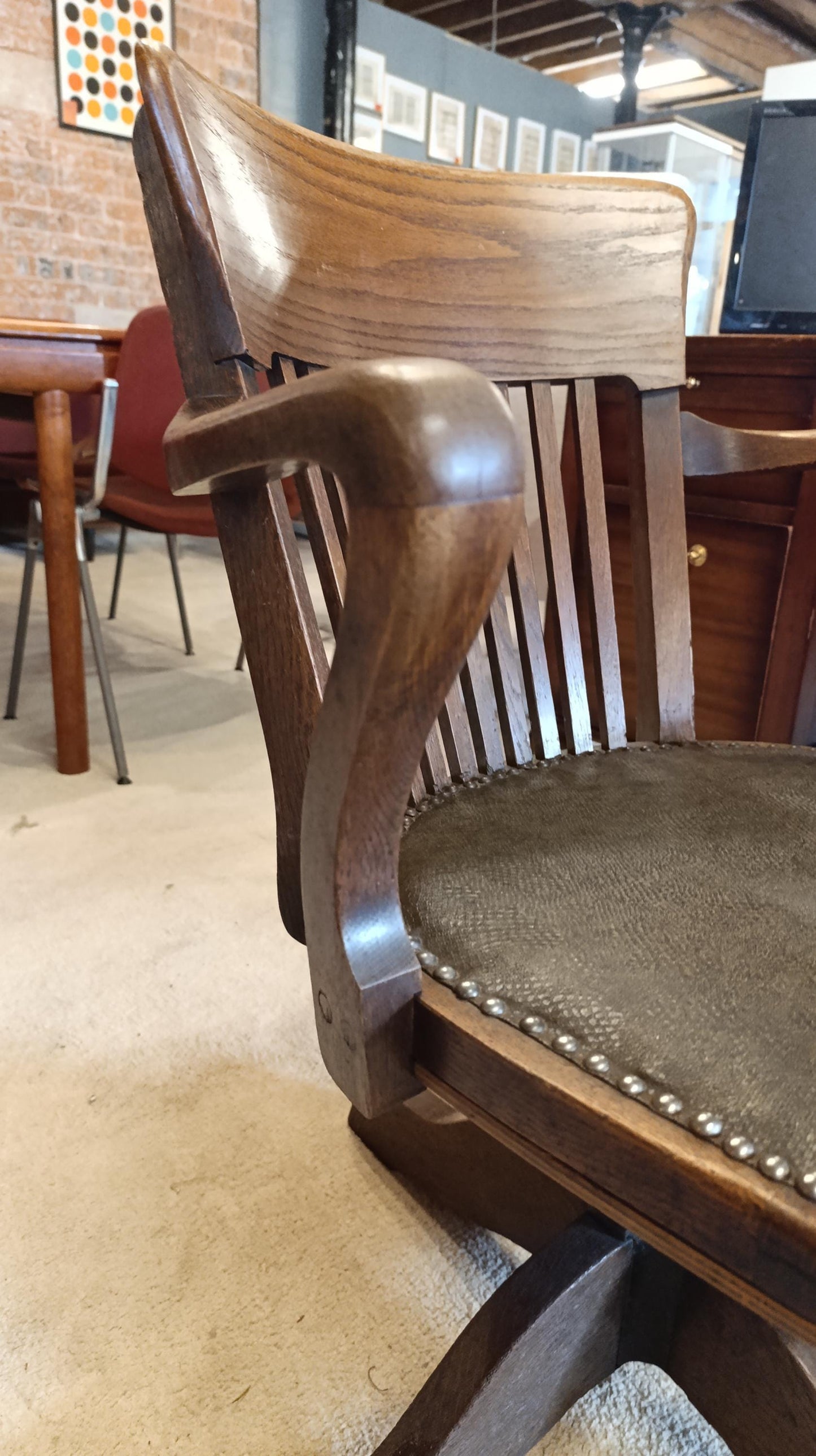 Early 20th Century Oak Swivel Desk Chair by Tapp & Toothill Ltd