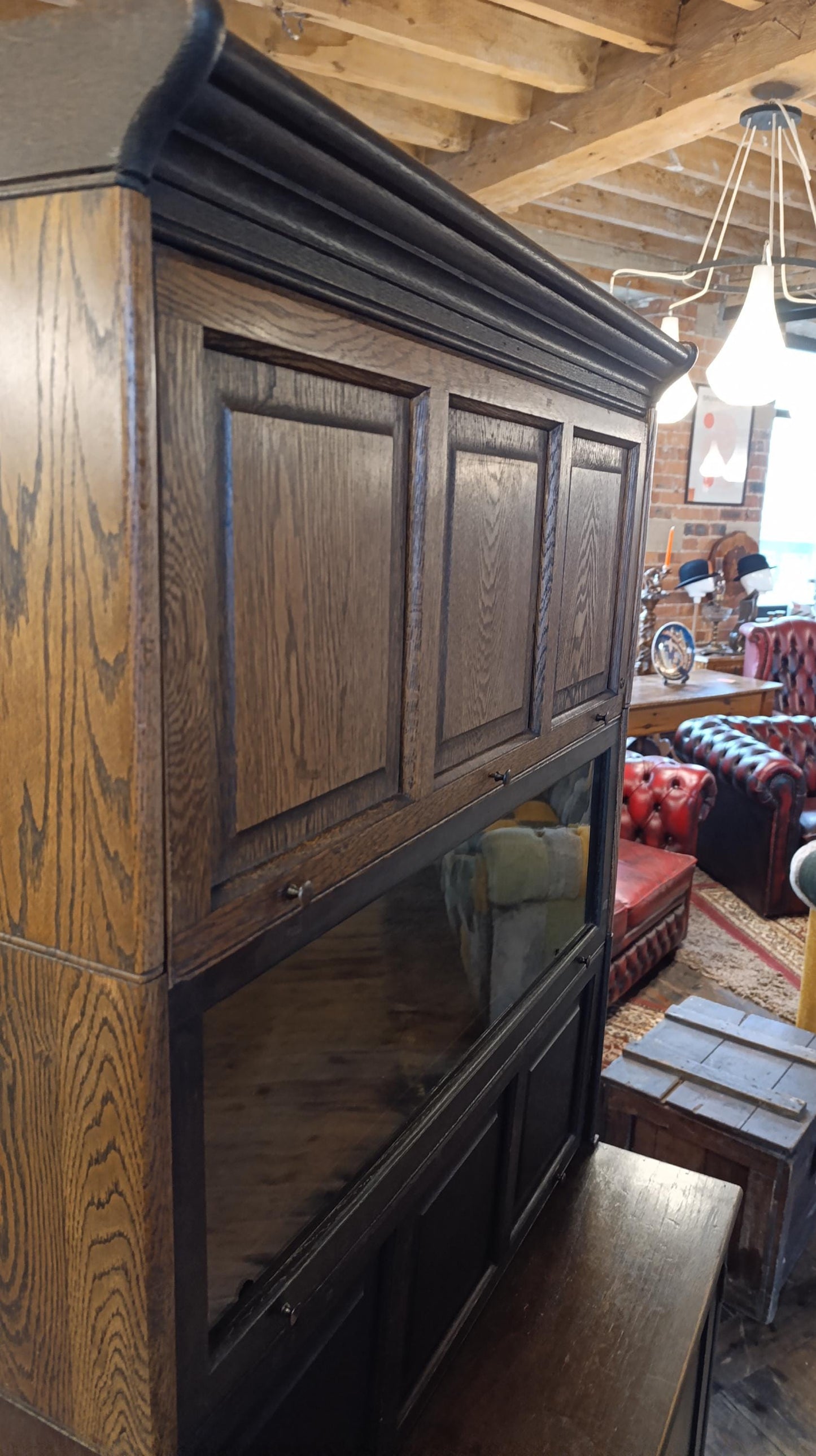 Rare Edwardian Oak Solicitor’s Correspondence & Book Cabinet (c.1900–1930)