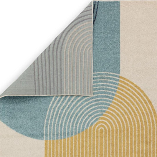 Arcadia Muse Rug – Blue & Mustard 170 x 120
