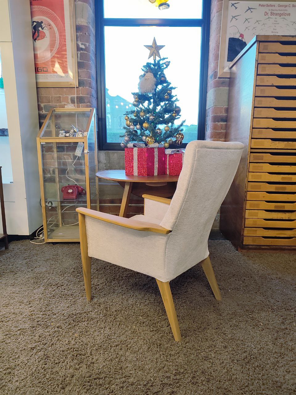 Rare Parker Knoll High-Back Armchair with New Boucle Upholstery