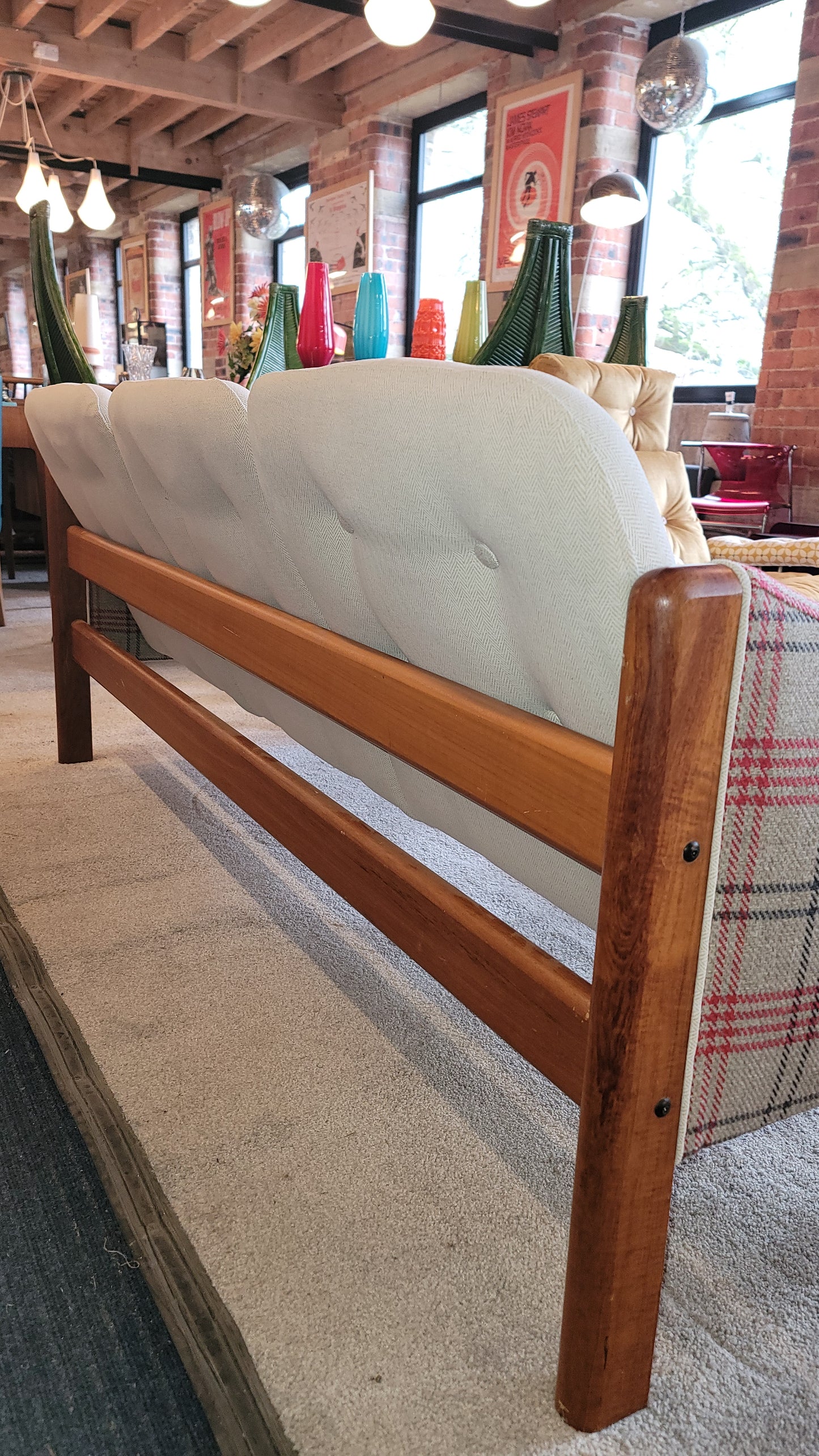 Danish Teak Vintage Sofa By Domino Mobler with Brand New Upholstery (3 Seater + 2 Matching Chairs)