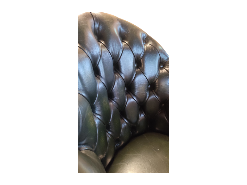 Vintage Georgian Style Deep-Buttoned Dark Green Armchair