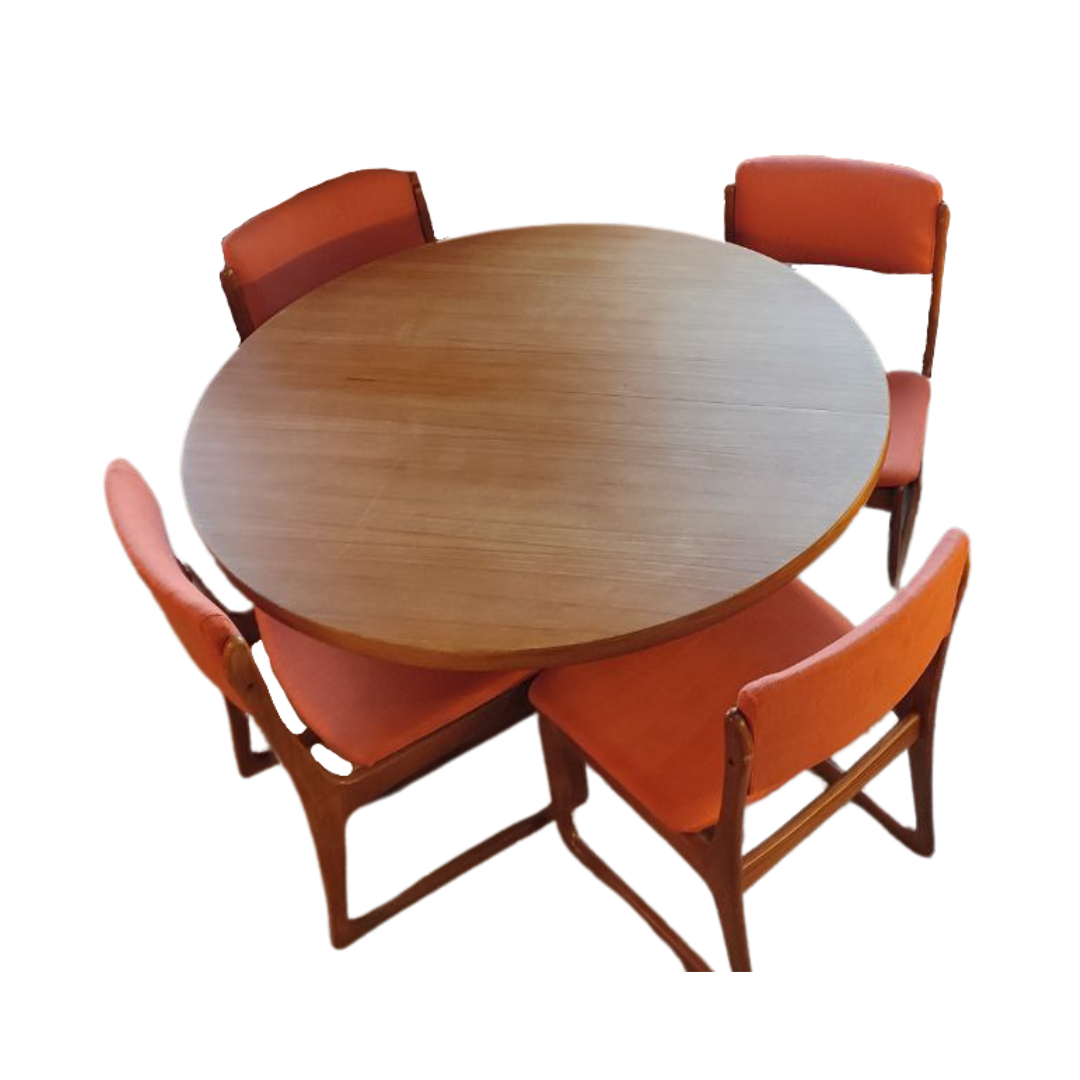 Vintage Danish Skovby M belfabrik Teak Dining Table with