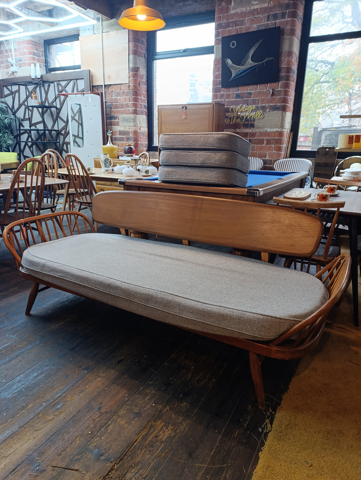 Mid-Century Ercol Daybed with Newly Upholstered Wool Cushions