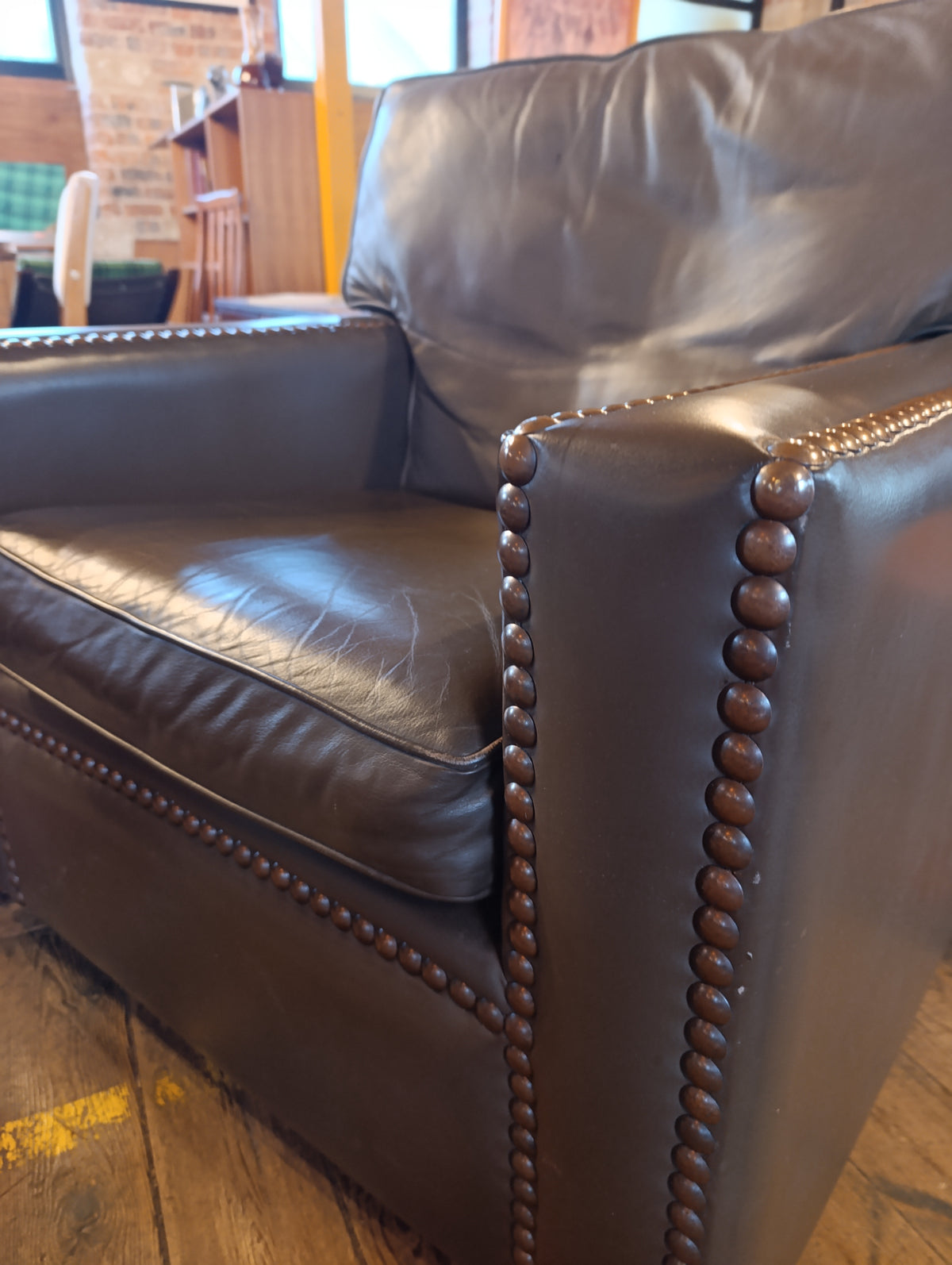 Chelsea-Made Brown Leather Club Armchair, late 1970s