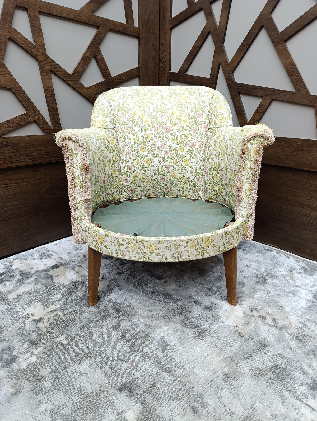 Sprung Tub Armchair for Reupholstery, circa 1950s — photograph 8