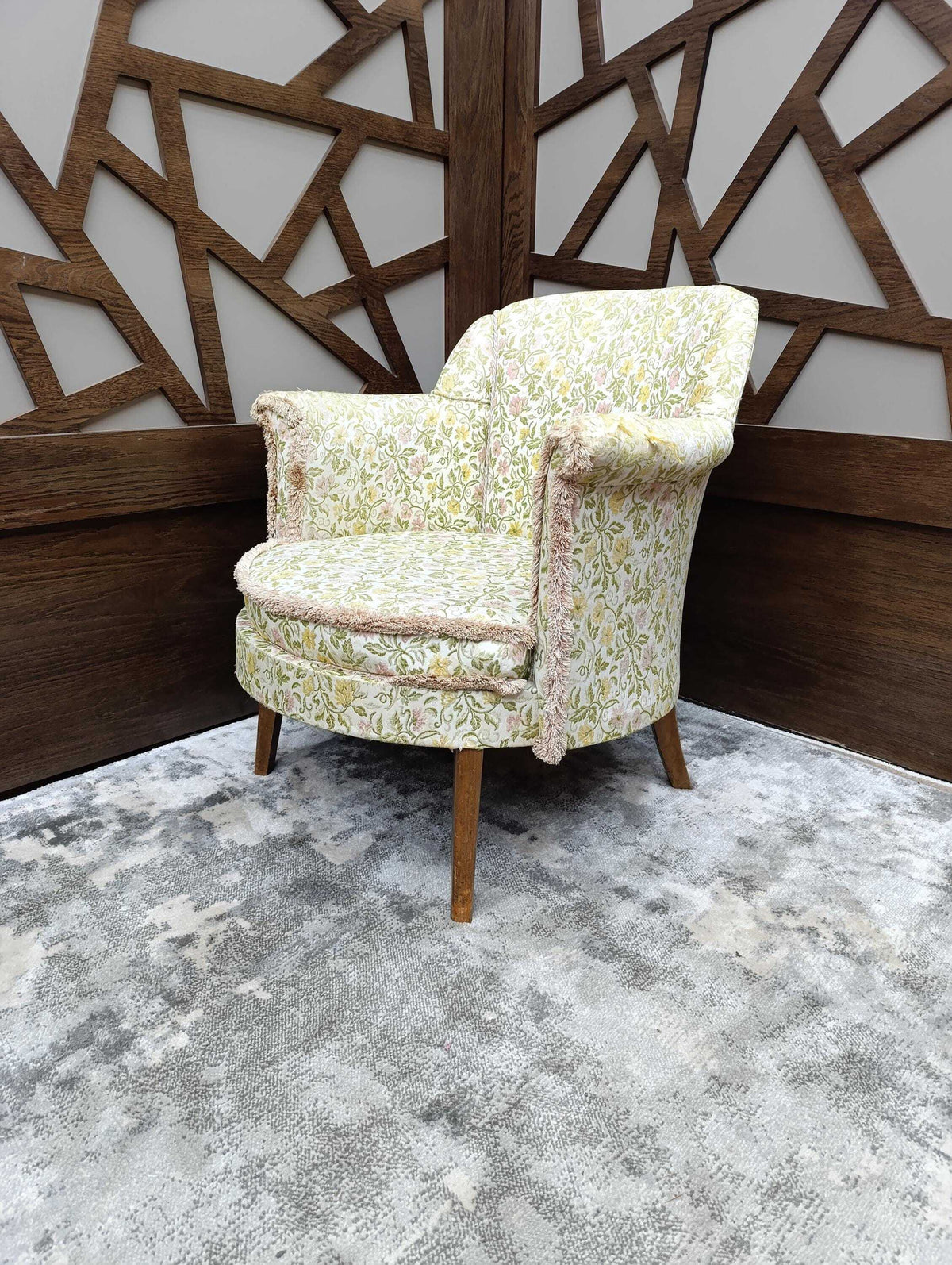 Sprung Tub Armchair for Reupholstery, circa 1950s — photograph 2