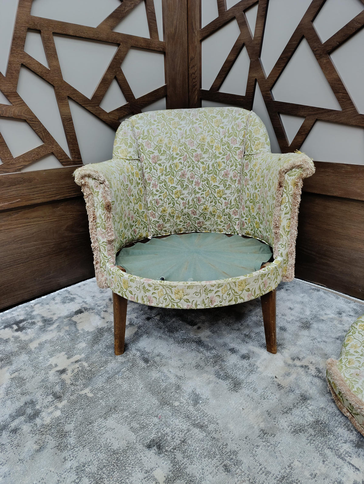 Sprung Tub Armchair for Reupholstery, circa 1950s — photograph 7