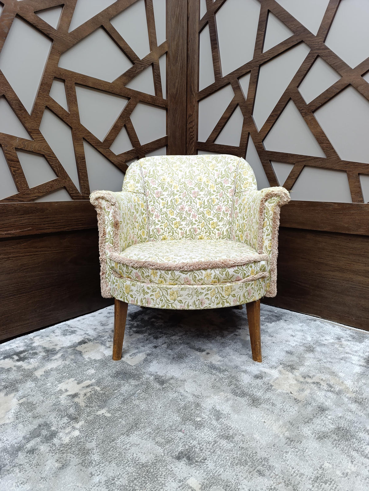 Sprung Tub Armchair for Reupholstery, circa 1950s — photograph 1