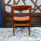 Teak Desk Chair with Sculpted Back and Orange Velvet Seat, 1960s — photograph 8