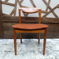 Teak Desk Chair with Sculpted Back and Orange Velvet Seat, 1960s — photograph 3