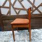 Teak Desk Chair with Sculpted Back and Orange Velvet Seat, 1960s — photograph 6