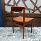 Teak Desk Chair with Sculpted Back and Orange Velvet Seat, 1960s — photograph 9