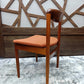 Teak Desk Chair with Sculpted Back and Orange Velvet Seat, 1960s — photograph 10