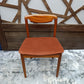 Teak Desk Chair with Sculpted Back and Orange Velvet Seat, 1960s — photograph 7