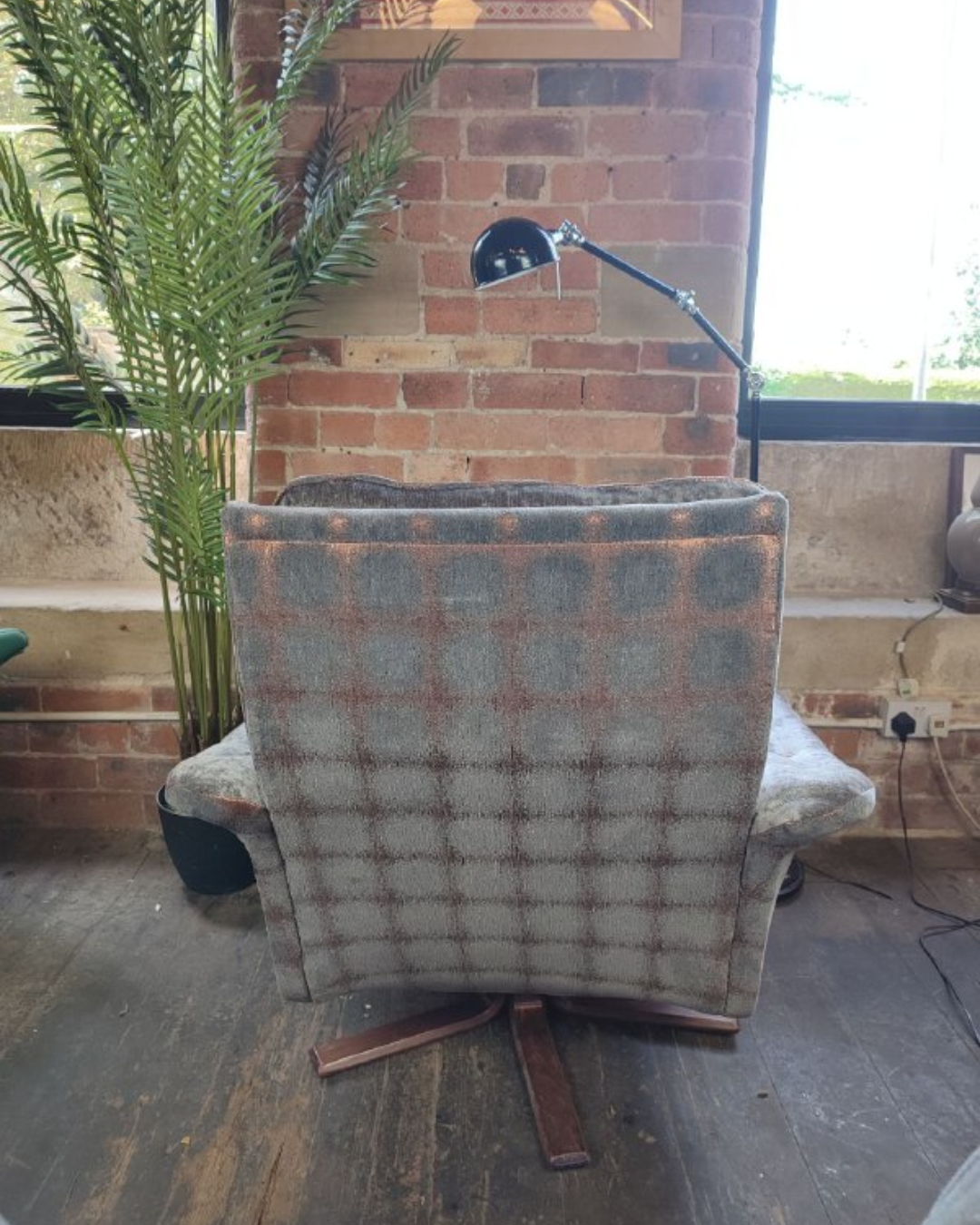 Stylish Newly Upholstered 1970s Swedish Armchair (Swivel)