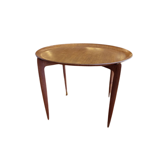 Folding Danish Teak Tray Table by Willumsen & Engholm for Fritz Hansen (1950s)