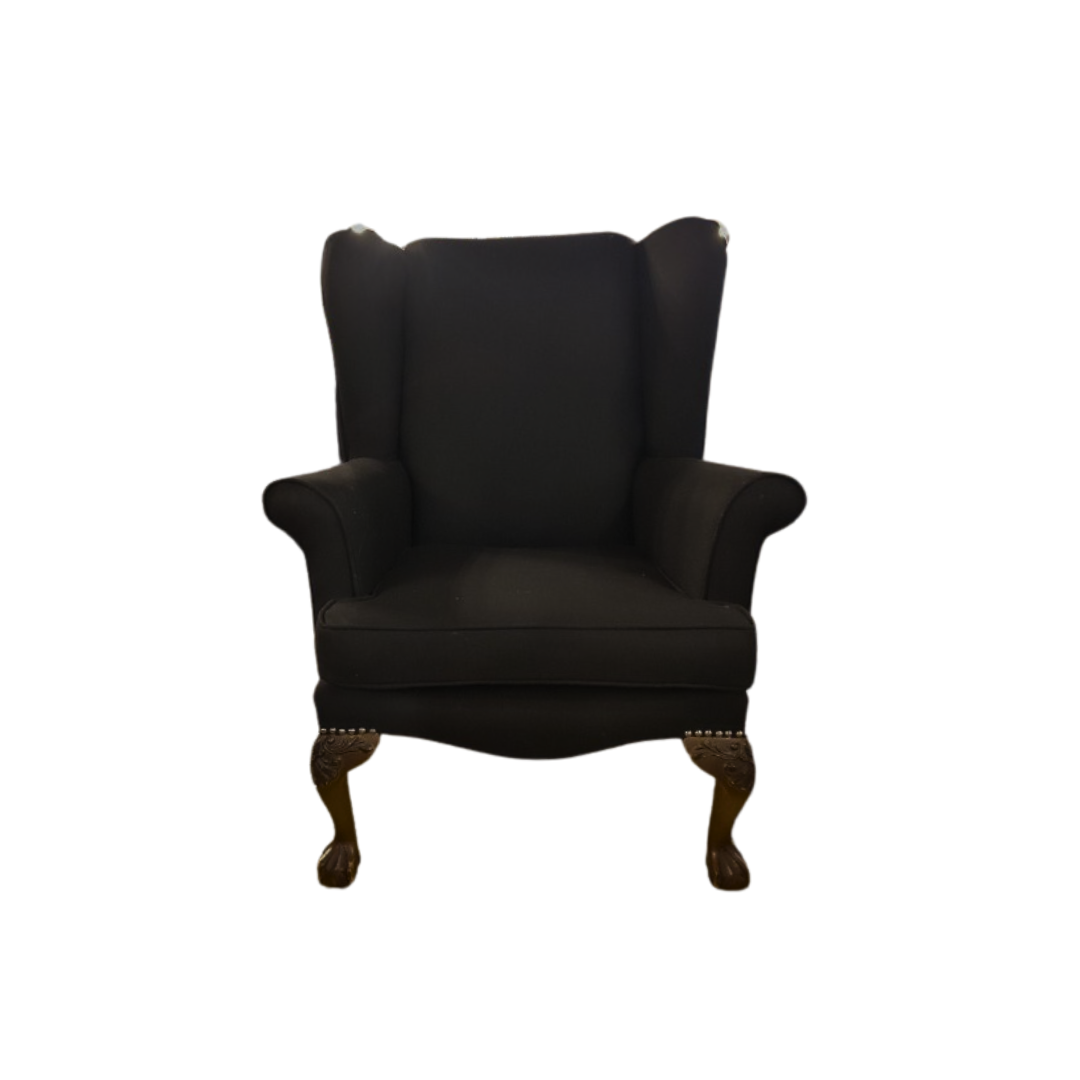 1960s Vintage Lounge Chair - Mid-Century Elegance in Midnight Black (New Upholstery)