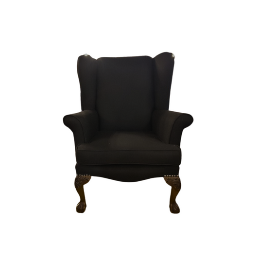 1960s Vintage Lounge Chair - Mid-Century Elegance in Midnight Black (New Upholstery)