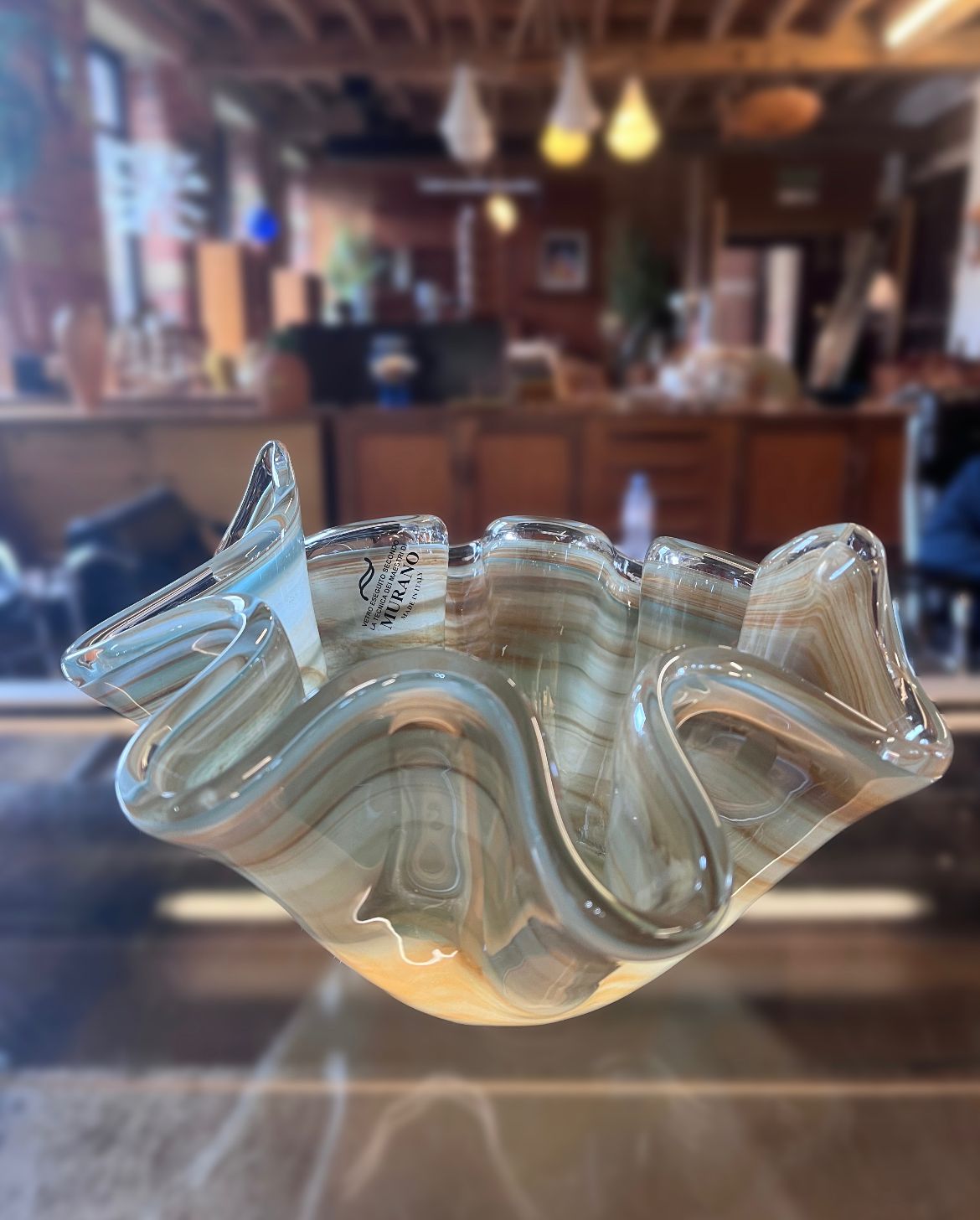 Murano Crystal Handkerchief Vase
