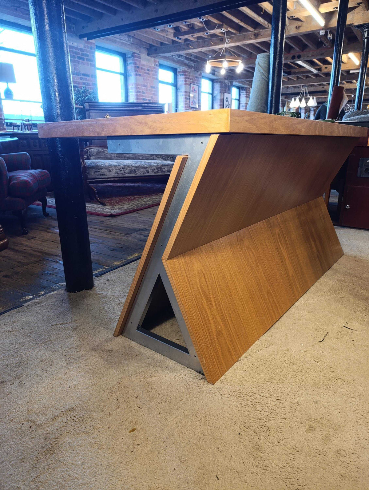 Fray Design Bespoke Oak and Steel Executive Desk, 150 cm — photograph 3