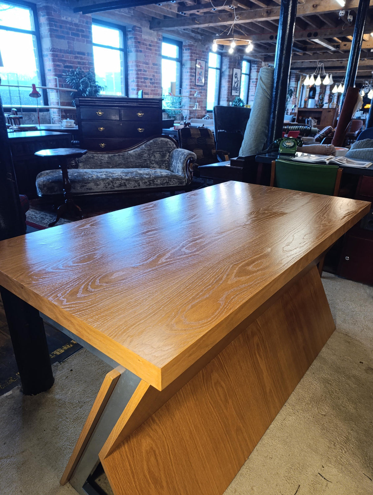 Fray Design Bespoke Oak and Steel Executive Desk, 150 cm — photograph 9
