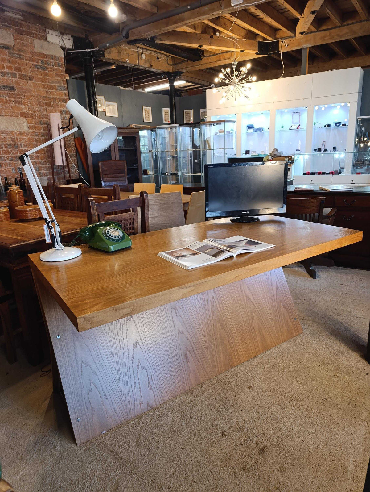 Fray Design Bespoke Oak and Steel Executive Desk, 150 cm — photograph 2