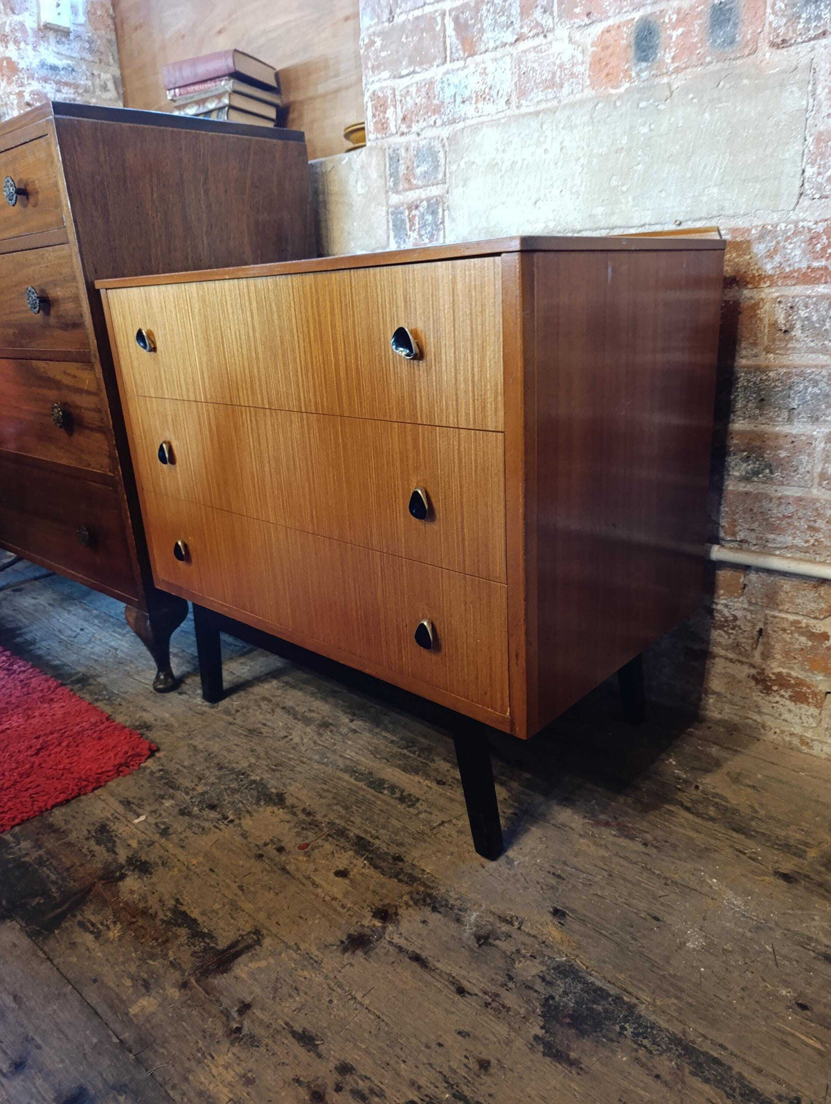 Austinsuite Teak Chest of Drawers with Teardrop Handles, 1960s — photograph 2