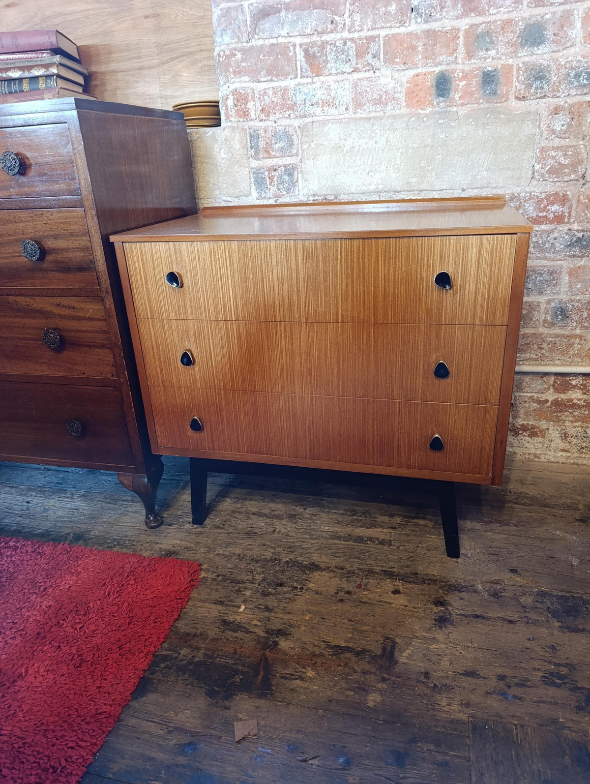 Austinsuite Teak Chest of Drawers with Teardrop Handles, 1960s — photograph 1
