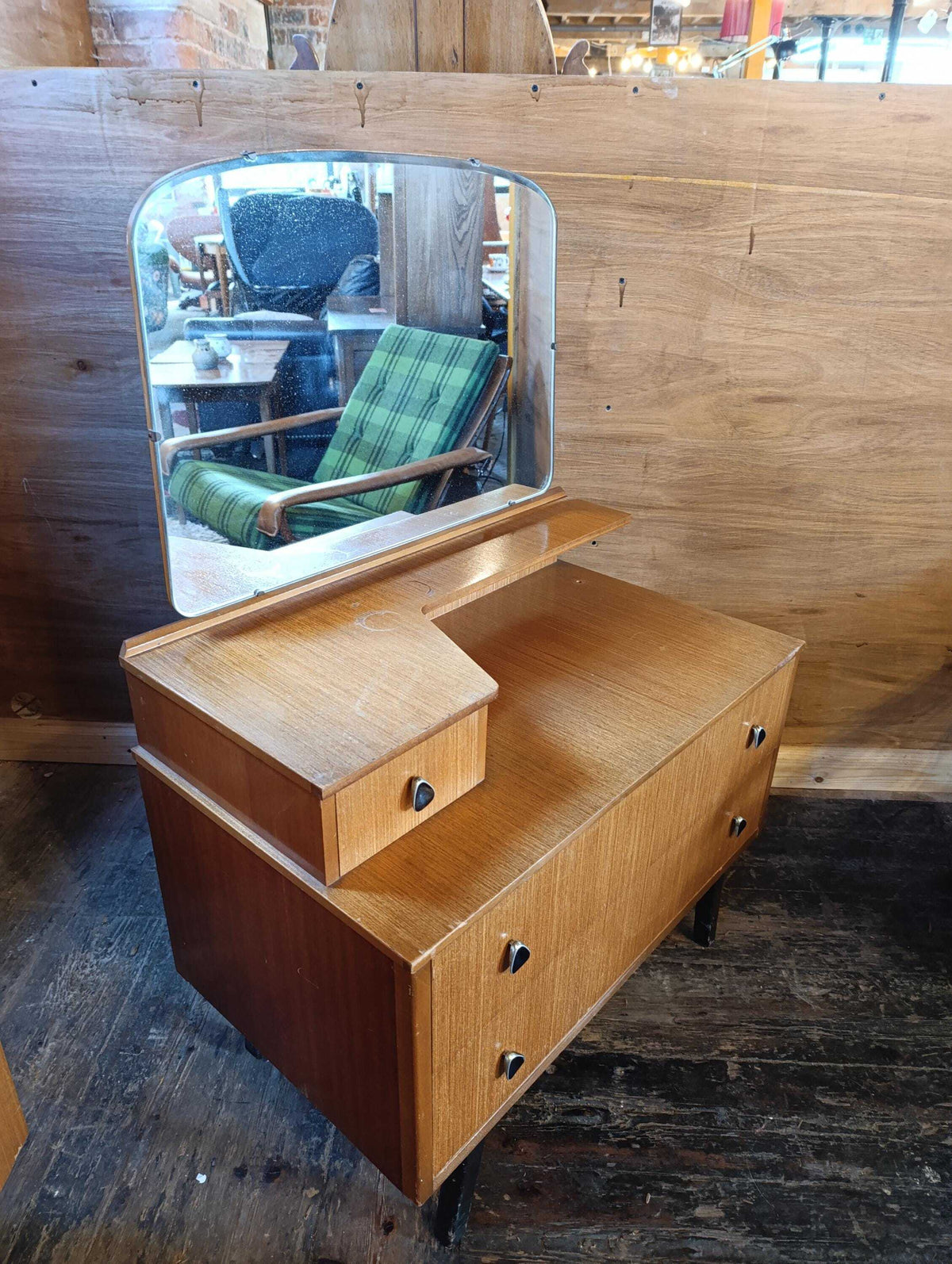Austinsuite Teak Dressing Table with Mirror and Teardrop Handles — photograph 6