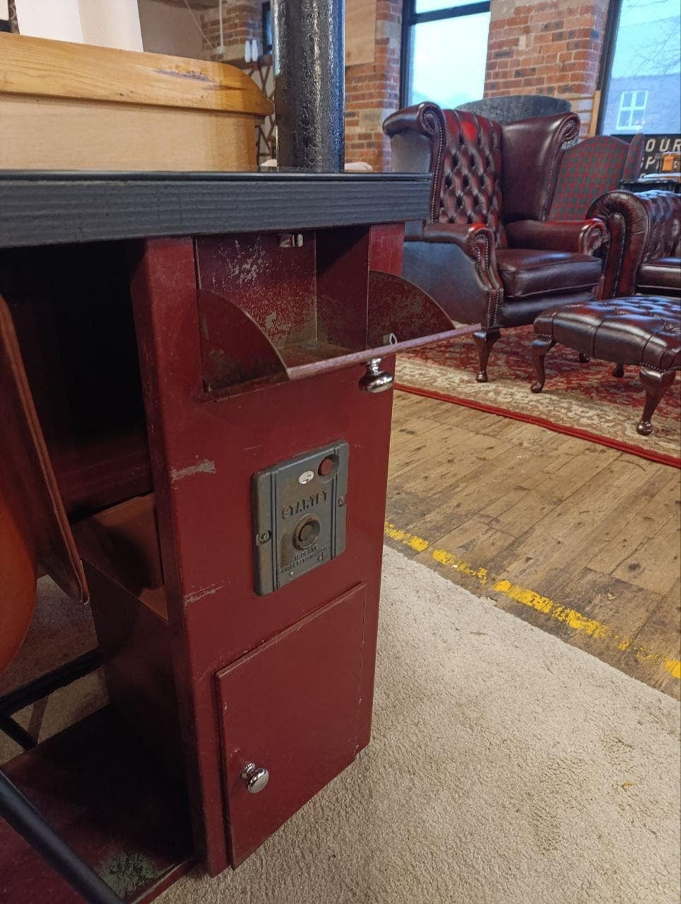 BUSMC Industrial Control Desk with Later Glass Top — photograph 7