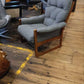 Cintique Easy Chair in Grey Wool-Blend Upholstery, 1950s — photograph 2