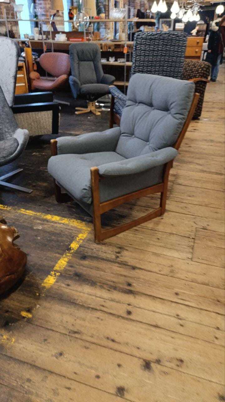 Cintique Easy Chair in Grey Wool-Blend Upholstery, 1950s — photograph 2