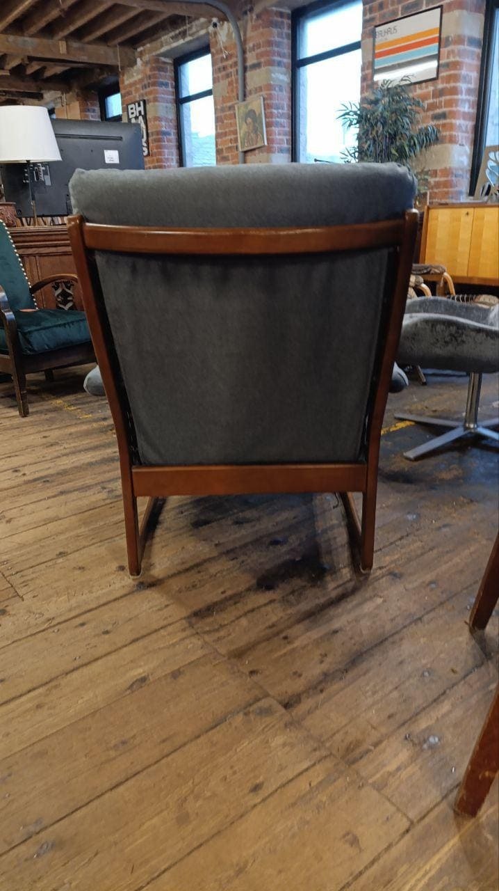 Cintique Easy Chair in Grey Wool-Blend Upholstery, 1950s — photograph 8