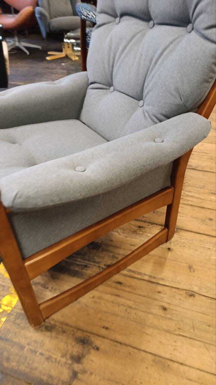 Cintique Easy Chair in Grey Wool-Blend Upholstery, 1950s — photograph 6