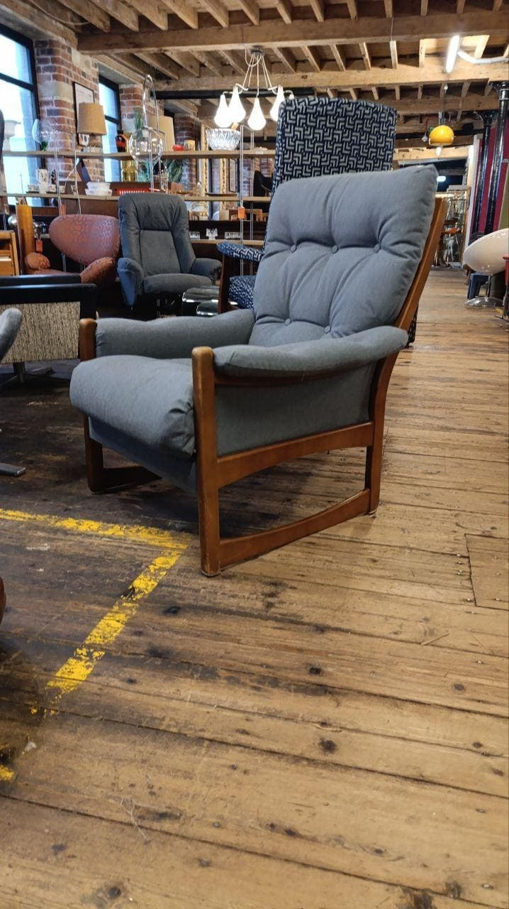 Cintique Easy Chair in Grey Wool-Blend Upholstery, 1950s — photograph 3